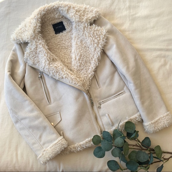 Zara Shearling Aviator Jacket - Picture 5 of 12
